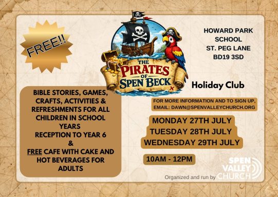Invitation to a holiday club featuring games, crafts, and refreshments for children and adults.
